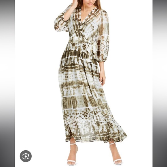 Calvin Klein Dresses & Skirts - Calvin Klein long sleeve chiffon Tie-Dyed maxi dress! Size 14